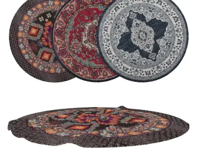 Round Rug Set 226 3D model