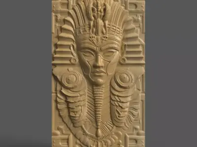 Elegant Egyptian Pharaoh 3D Wall Art - Keychain 3D print model