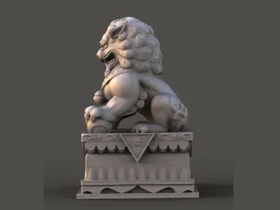 Chinese Lion Statue 3D model get
