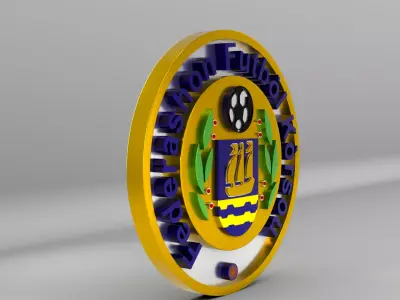 Curacao National Soccer Team Logo 3D model