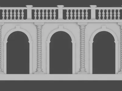Arched doorway Arcade render 3D print model
