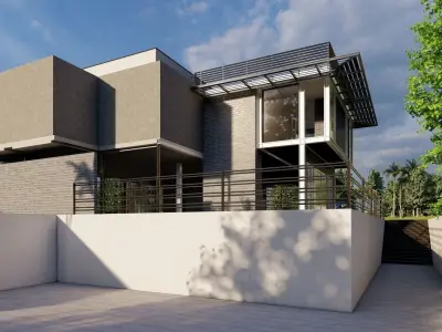 MODERN HOUSE 3D model 6