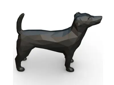 jack russell terrier low poly 3D print model