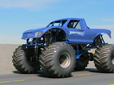 Monster Truck Bigfoot Generic Rigged 3D model