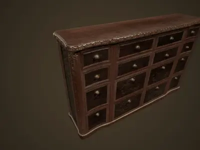 Antique Commode - PBR Game Ready Low-poly 3D model