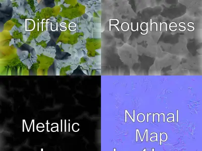 Moss-Covered Stone Forest Environment model pack Low-poly 3D model