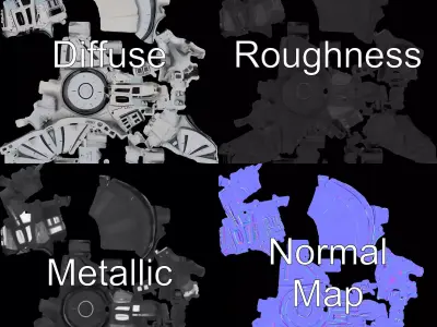 Starfighter Gray Spacecraft model pack Low-poly 3D model