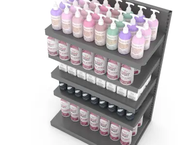 cosmetic product market stand 09 Low-poly 3D model