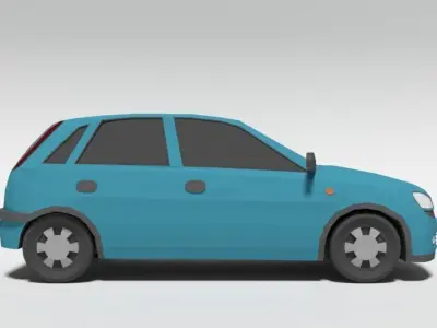 Low Poly Cartoon Opel Corsa C Car Low-poly 3D model