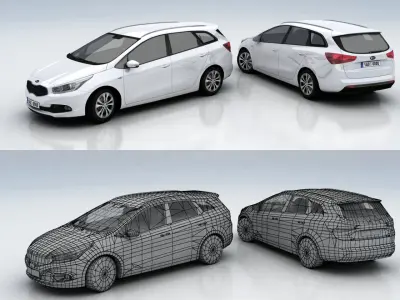 Kia Ceed SW Low-poly 3D model
