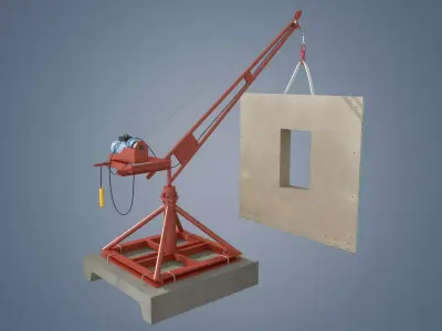 small crane Low-poly 3D model