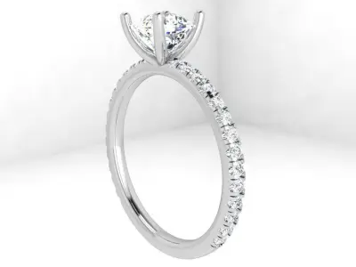 Cushion Diamond Ring 3828 Free 3D print model