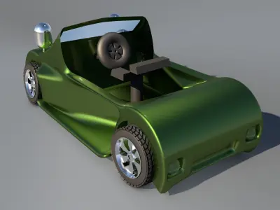 3d Car Game Style Three Low-poly 3D model