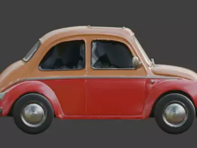 Stylized Pink Cartoon Compact Car 3D Model Low-poly 3D model by Choco-Bear