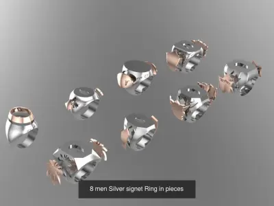 Men signet ring 3D Model Pack