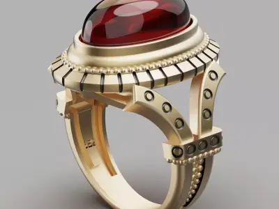 Lux ring silver gold jewelry printable 3D model 3D print model order