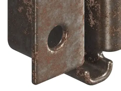 Rusty Steel U Bracket 3D model