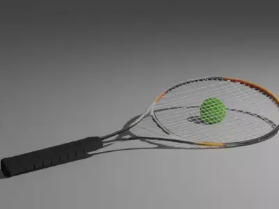 3d Tennis Racket and ball Free 3D model