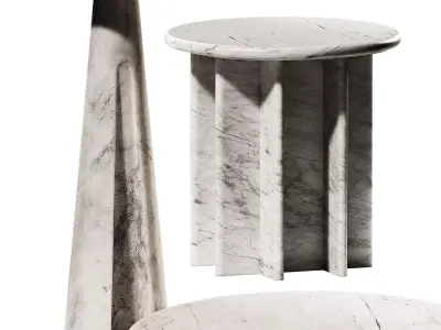 cb2 Ciccio side table Pasar side table white marble 3D model