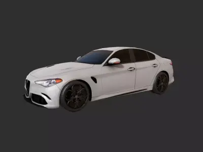 Low Poly Car 3 alfa romeo giuseppe fisichella Low-poly 3D model