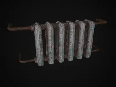 Old Cast Metal Radiator - Low Poly - Game Ready PBR 3D Model Low-poly 3D model