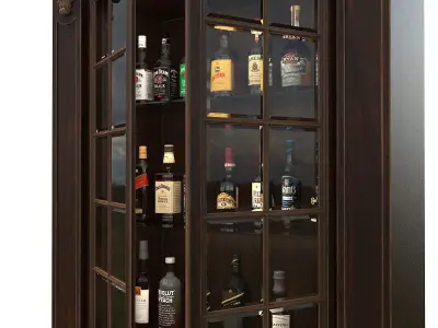 Classic European style Wine Cabinet 3D model