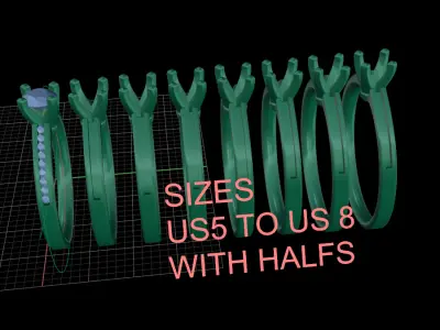 Engagement ring 3D print model