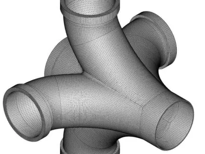 PVC Fitting Four Y BEND 3D print model