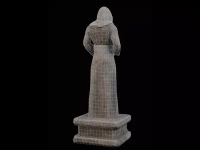Robed Statue Low-poly 3D model