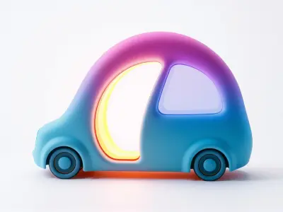 Colorful Fantasy Taxi Portal 3D Model with Matte Surfaces Low-poly 3D model
