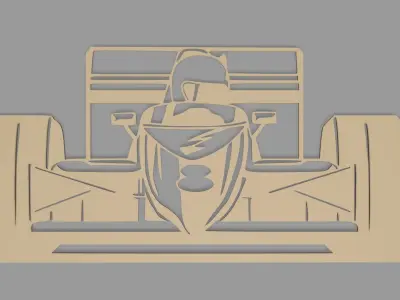 FORMULA 1 CAR WALL DECO STL FILE 3D print model