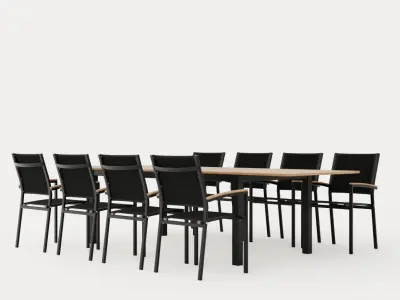 Twin dining set Low-poly 3D model