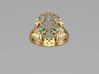 Toad and Frog Gold rings NN082 3D print model