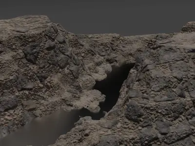 The mountains PBR Textures Low-poly 3D model