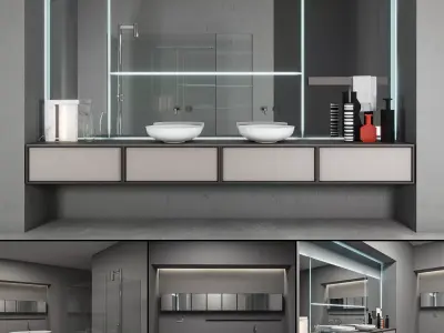 Bathroom furniture set Bespoke 5 3D model
