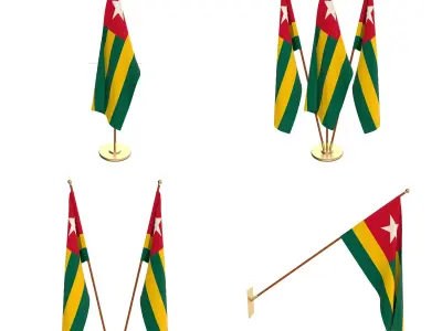 Togo Flag Pack 3D model