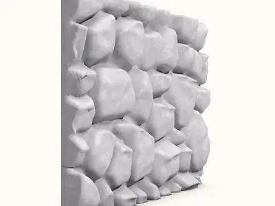 Heavy Irregular Stone Barrier 3D model