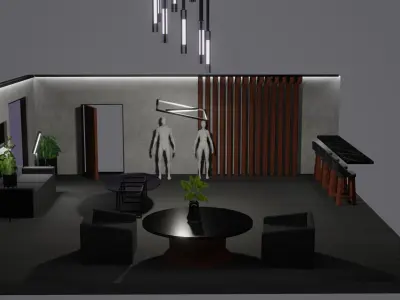 Modern Decor Furnashing Low-poly 3D model