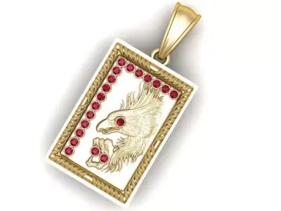 Gold Eagle Pendant 3D printable model   3D print model