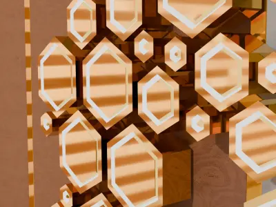 Luxury Hexagonal 3D Wall Panel Low-poly 3D model