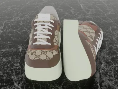 GUCCI GG 3D SHOES - BROWN SNEAKER 3D model