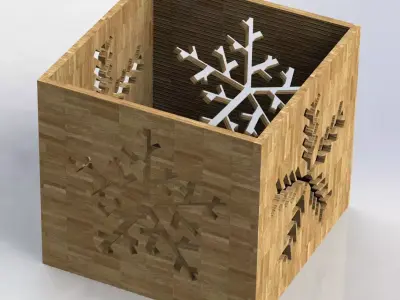 Cubic Christmas box for 3D printing or laser cutting 3D print model