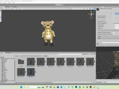 High-Quality 3D Cute Leopard - Animated for Games Low-poly 3D model