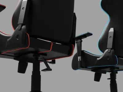 Gaming chair no branding flat customizable 3D model