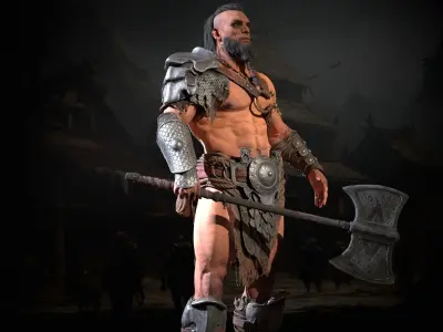 Barbarian Male  Starter Pack Low-poly 3D model