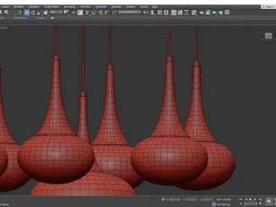 luxury hollywood regency amber glass cascading lamp Low-poly 3D model