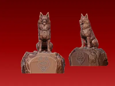 NCAA - UConn Huskies football mascot statue - 3d Print 3D print model