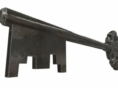 Old ornamental key 3D model