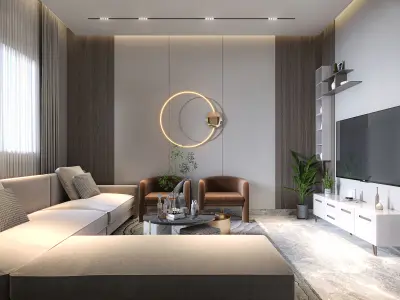 modern livingroom 3d model luxury design 3D model 3D model