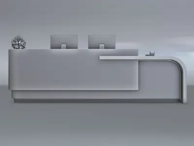 reception desk design 5 Low-poly 3D model